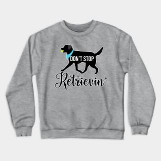 Black Lab Pattern in Teal Black Labs with Hearts Dog Patterns Crewneck Sweatshirt